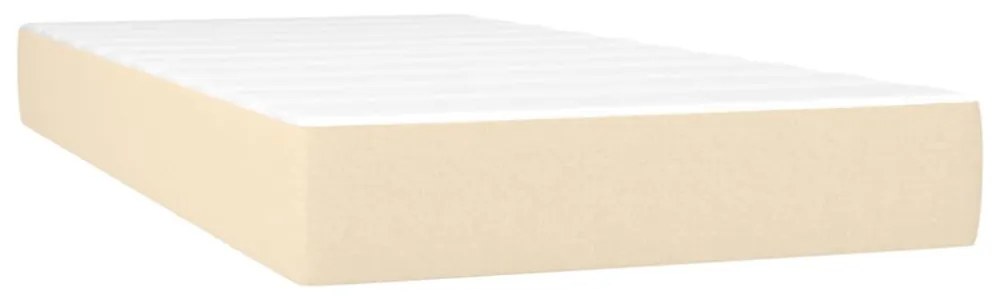 krémszínű szövet rugós és LED-es ágy matraccal 100x200 cm