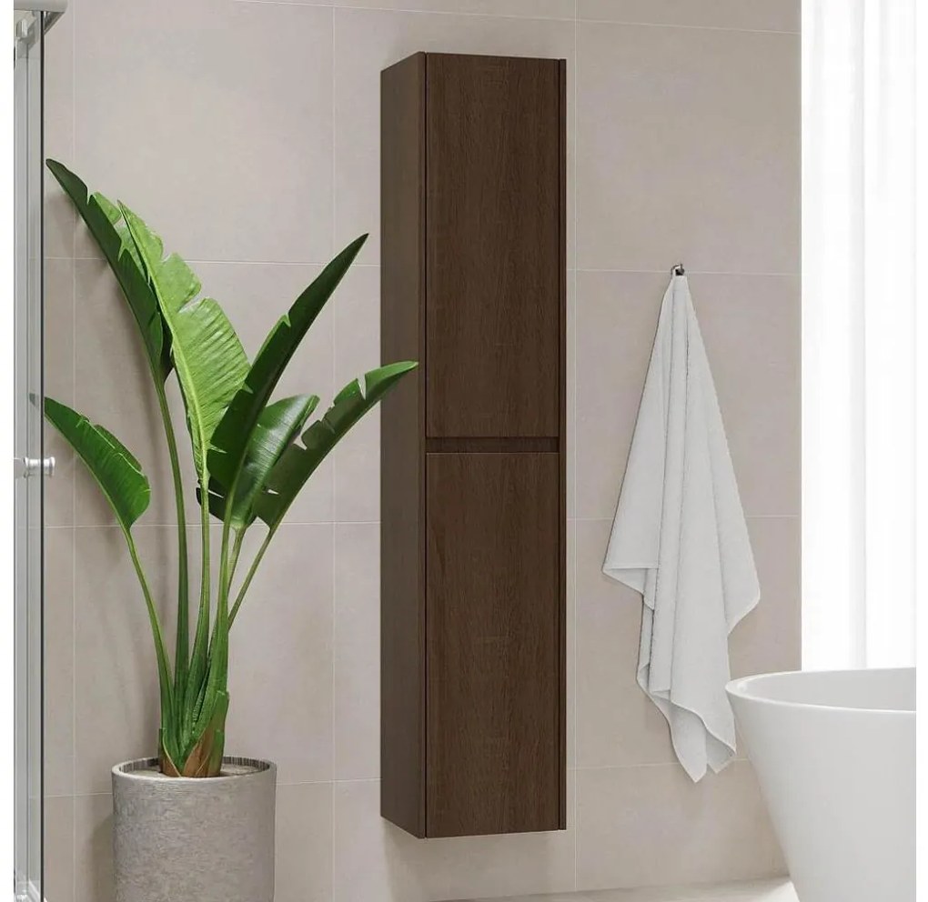 Fürdőszobai szekrény TRONDHEIM, 174 cm, dió