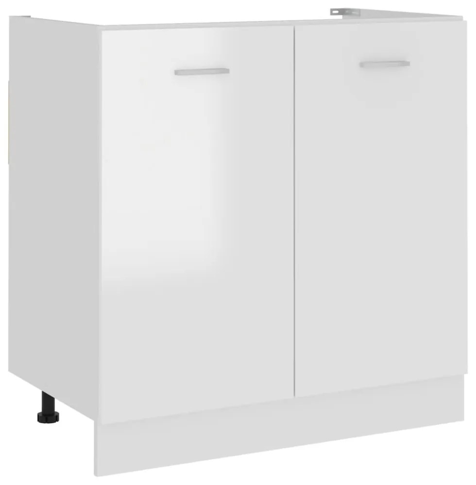 “Lyon” magasfényű fehér szerelt fa mosogató alsószekrény