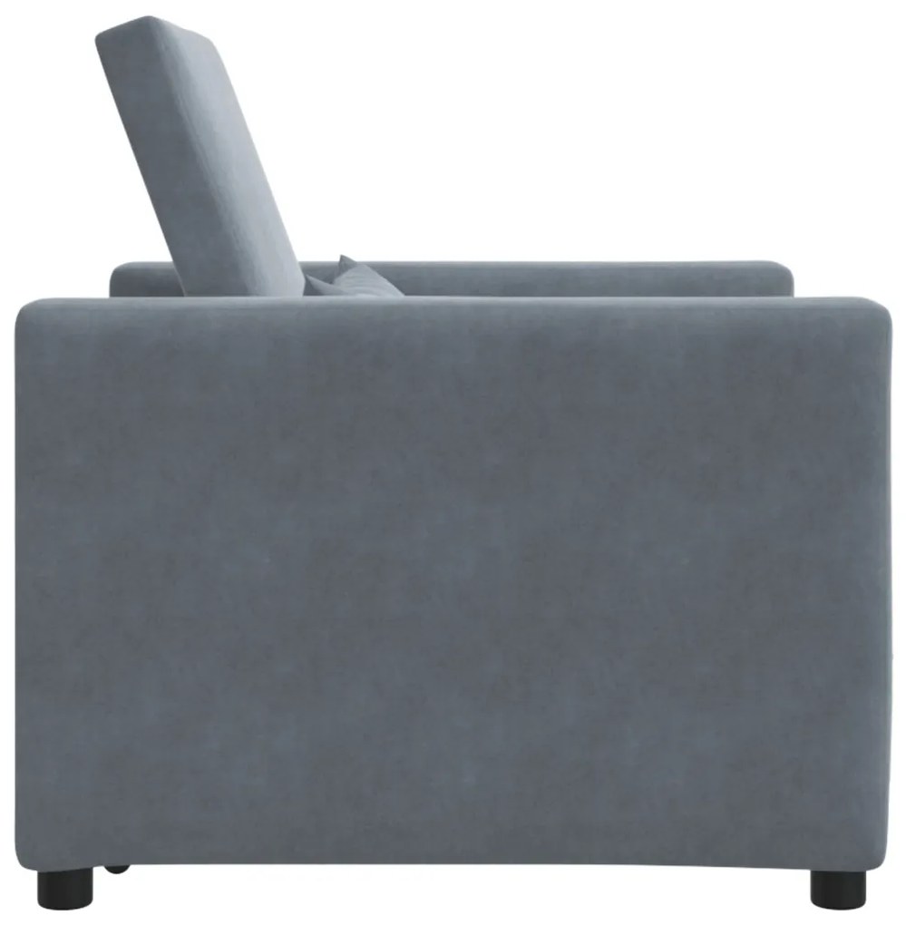 Egyszemélyes kanapéágy Sötétszürke 90 x 165 x 87 cm Bársony