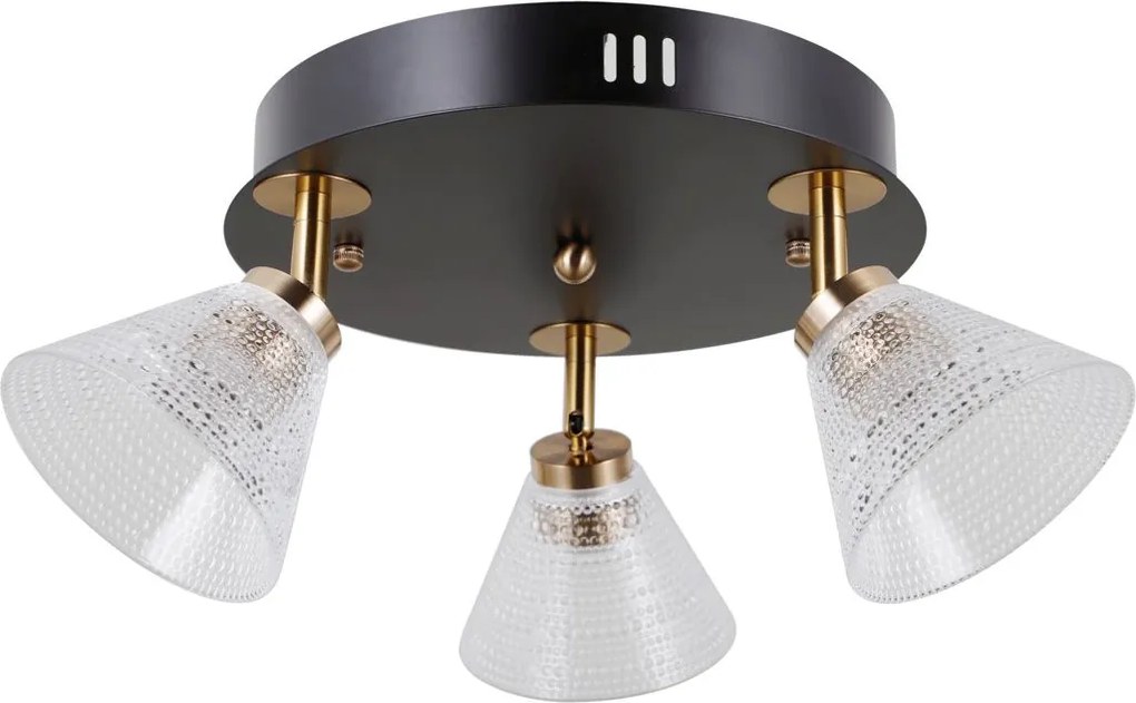 Italux modern spot lámpa orella matt fekete átlátszó arany itxwl-34393-3r-bkhbr