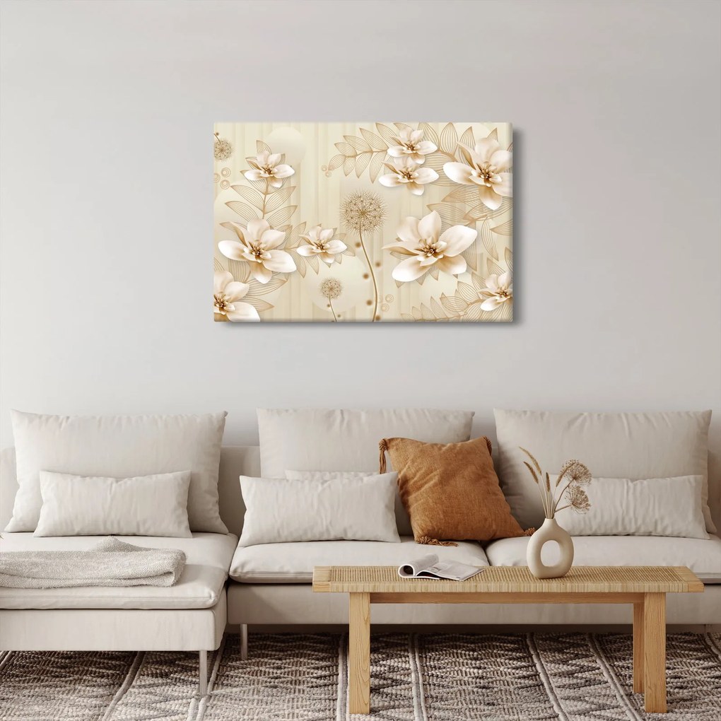 Kép - Arany virágok összetétele (90x60 cm)