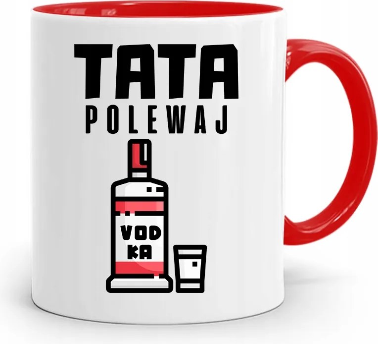 Piros Bögre Apának Apa Öntsön fényképes nyomattal