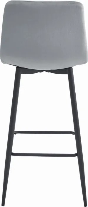 Világosszürke bárszék POZZA VELVET fekete lábakkal