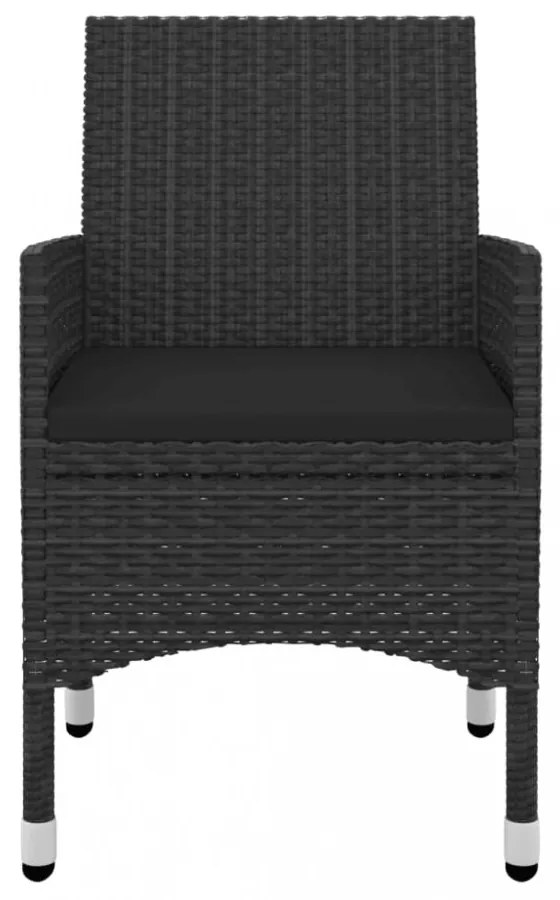 vidaXL 9 részes polyrattan és üveg kerti étkezőgarnitúra párnákkal