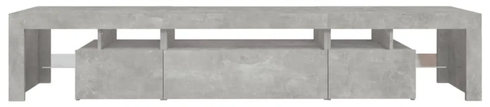 betonszürke TV-szekrény LED lámpákkal 215x36,5x40 cm