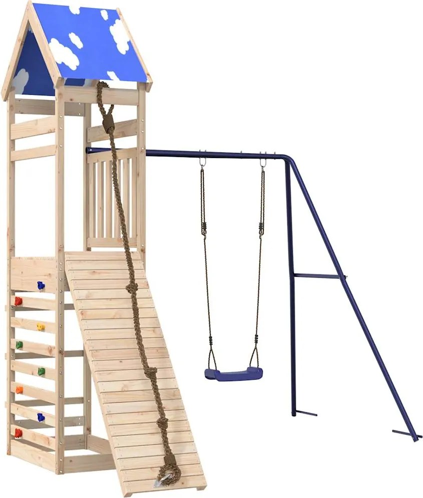 vidaXL tömör fenyőfa kültéri játszószett