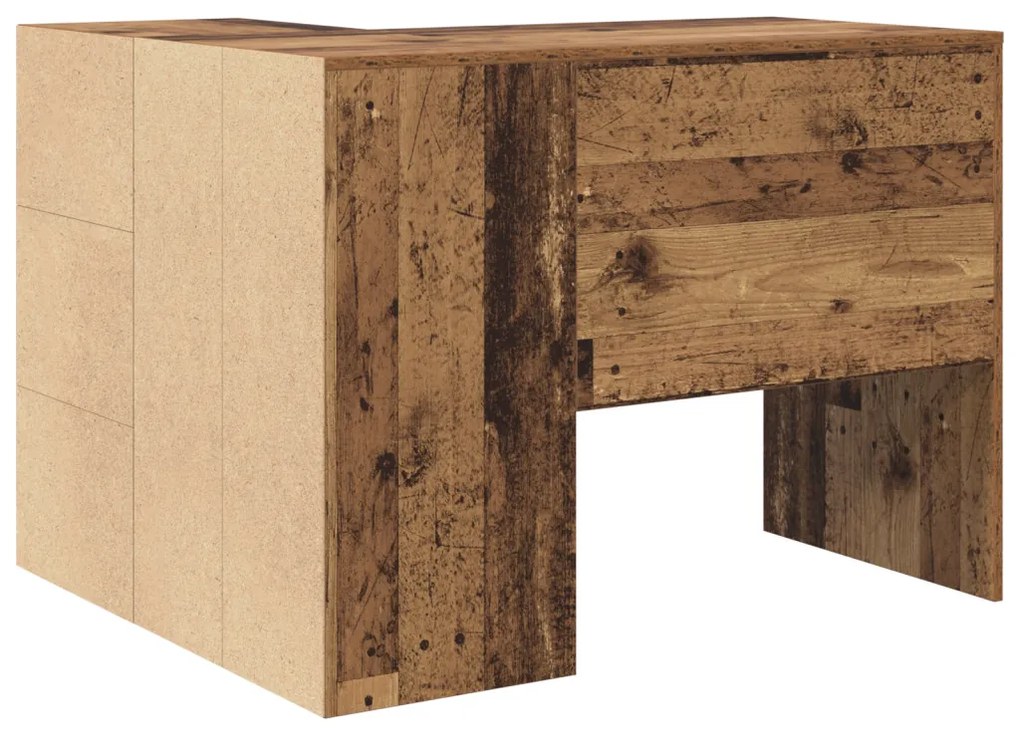 Sarokasztal Régi fa 102x88x75 cm Szerelt fa