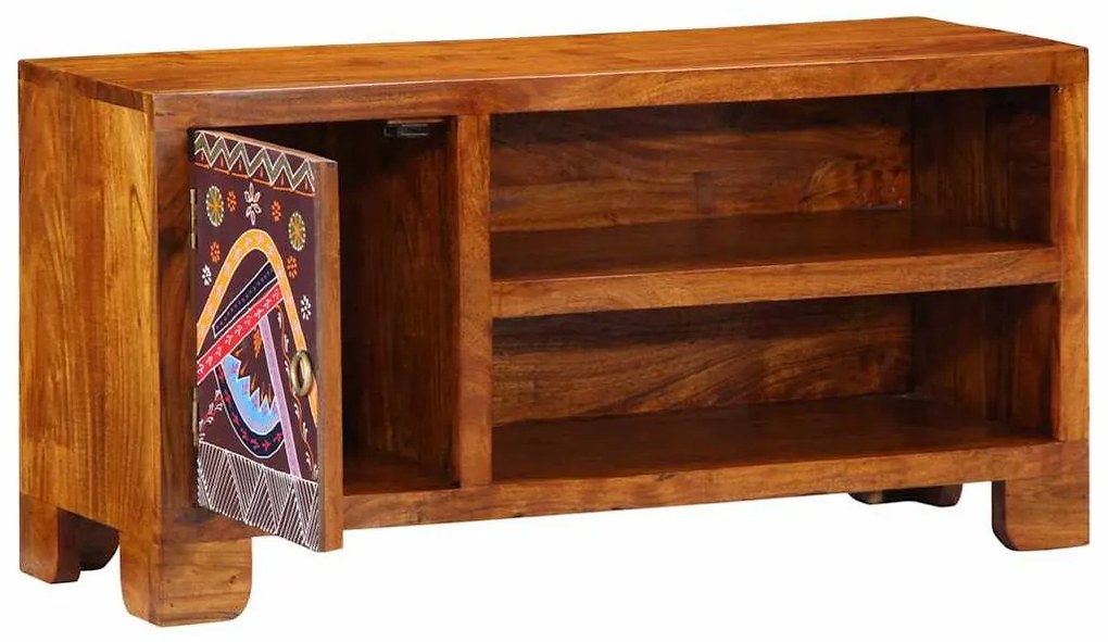 tömör akácfa többszínű TV-szekrény 90x30x45