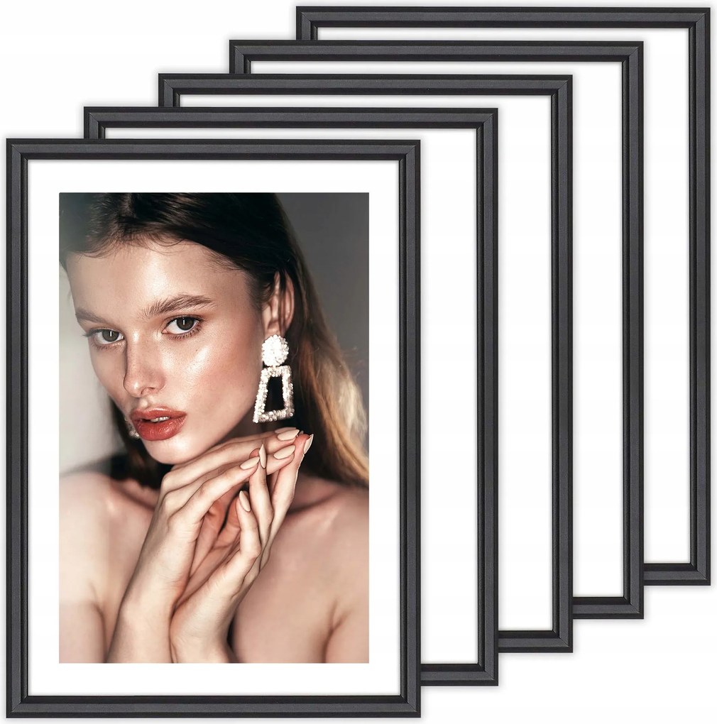 5 db-os Képkeret Szett Fekete 13x18