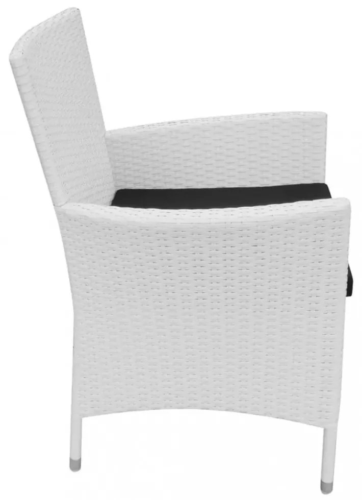 5 darabos krémfehér kültéri polyrattan étkezőkészlet