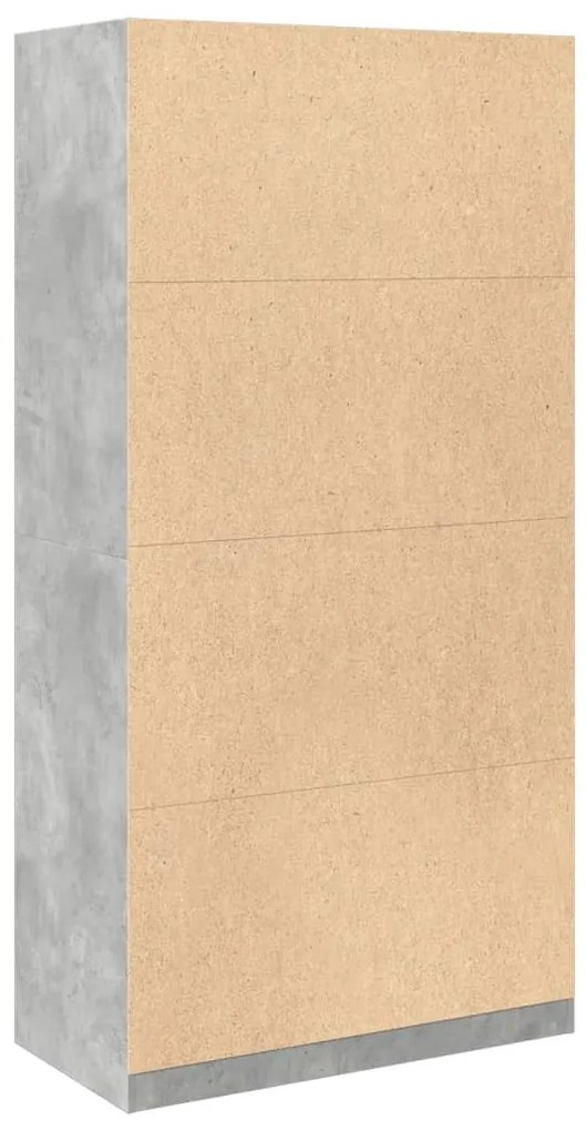 betonszürke szerelt fa ruhásszekrény 100 x 50 x 200 cm