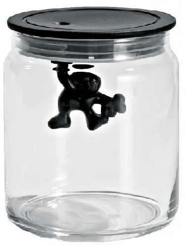 Gianni design üvegtartály, fekete, átm. 10.5 cm - Alessi