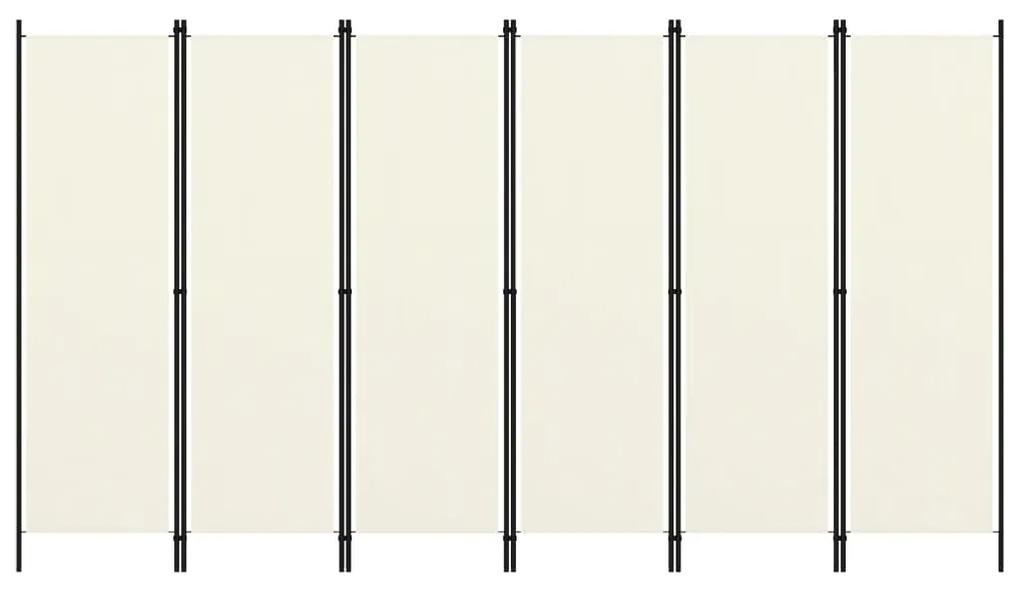 vidaXL krémfehér 6 paneles paraván 300 x 180 cm