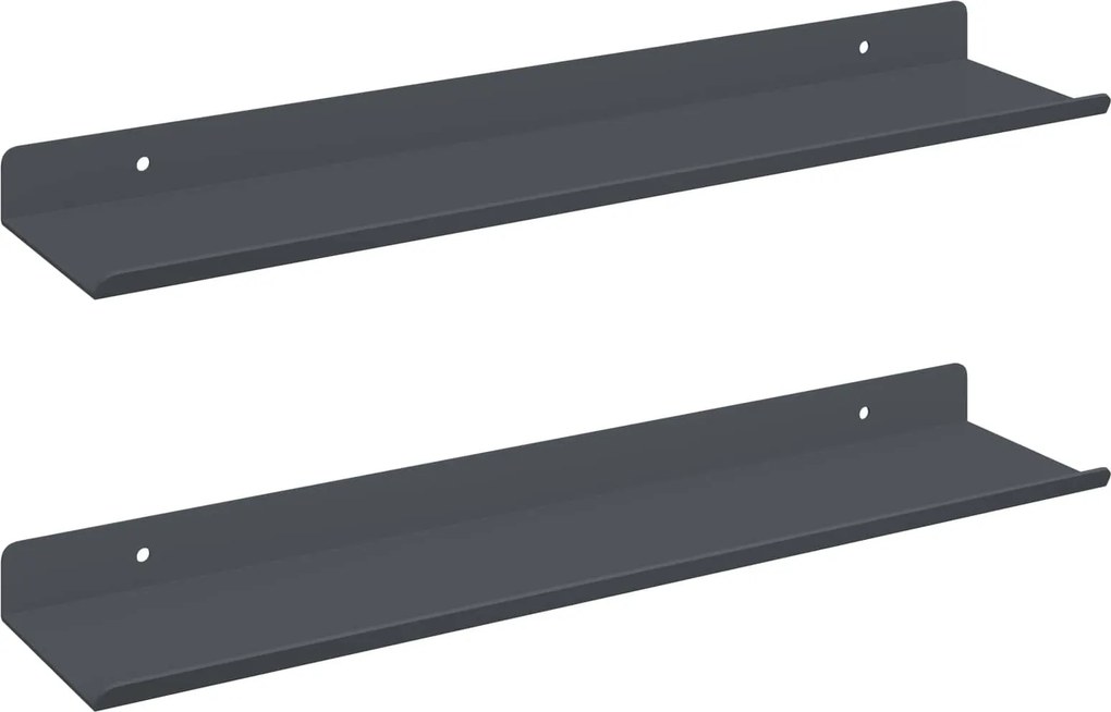 vidaXL Lebegő polc 2 pcs Antracit 40 x 9 x 2,5 cm Acél