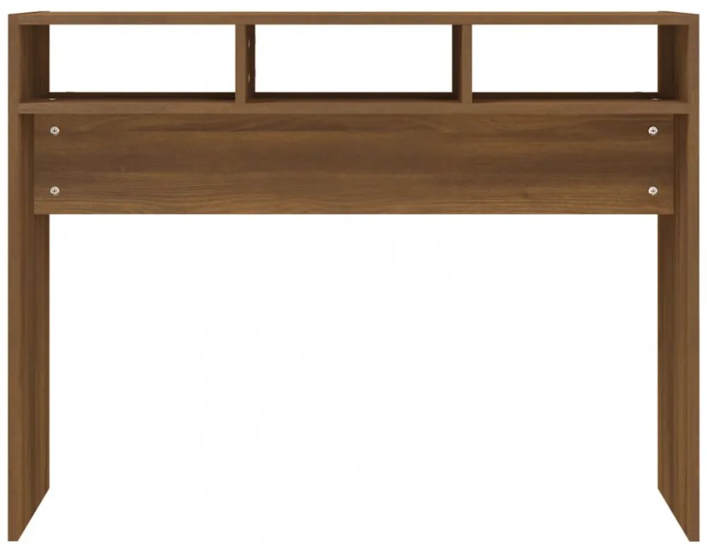 barna tölgyszínű szerelt fa tálalóasztal 105 x 30 x 80 cm