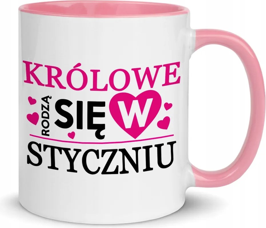Fehér Bögre Rózsaszín Belső Királynők Születnek Januárban Lányoknak
