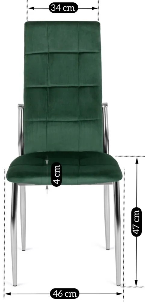 Zöld Bársony Étkezőszék. MOLLY