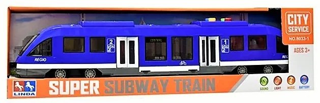 Super Subway Hosszú Elemes Villamos Vonat Világítás Hang Zene Funkciókkal Elővárosi Vasút Játék