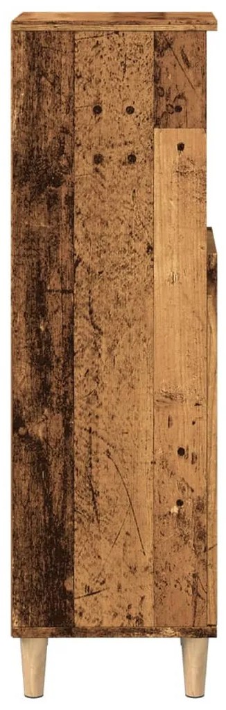 antik fa színű szerelt fa fürdőszobaszekrény 30 x 30 x 100 cm