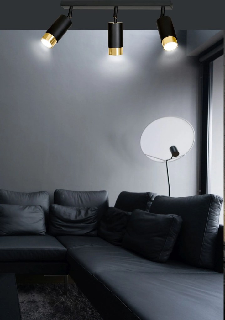 Emibig modern spot lámpa hiro fekete arany emi965/3