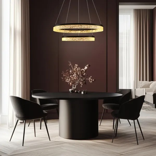 LED csillár kábelen FROZI LED/38W/230V átm. 60 cm fekete