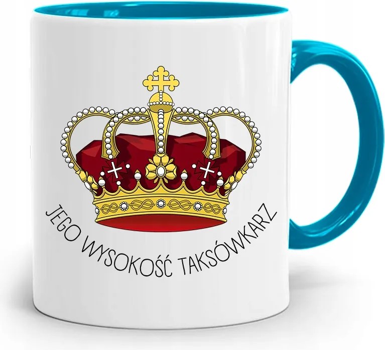 Kék Bögre Taxisofőrnek Őfelsége fényképes nyomattal