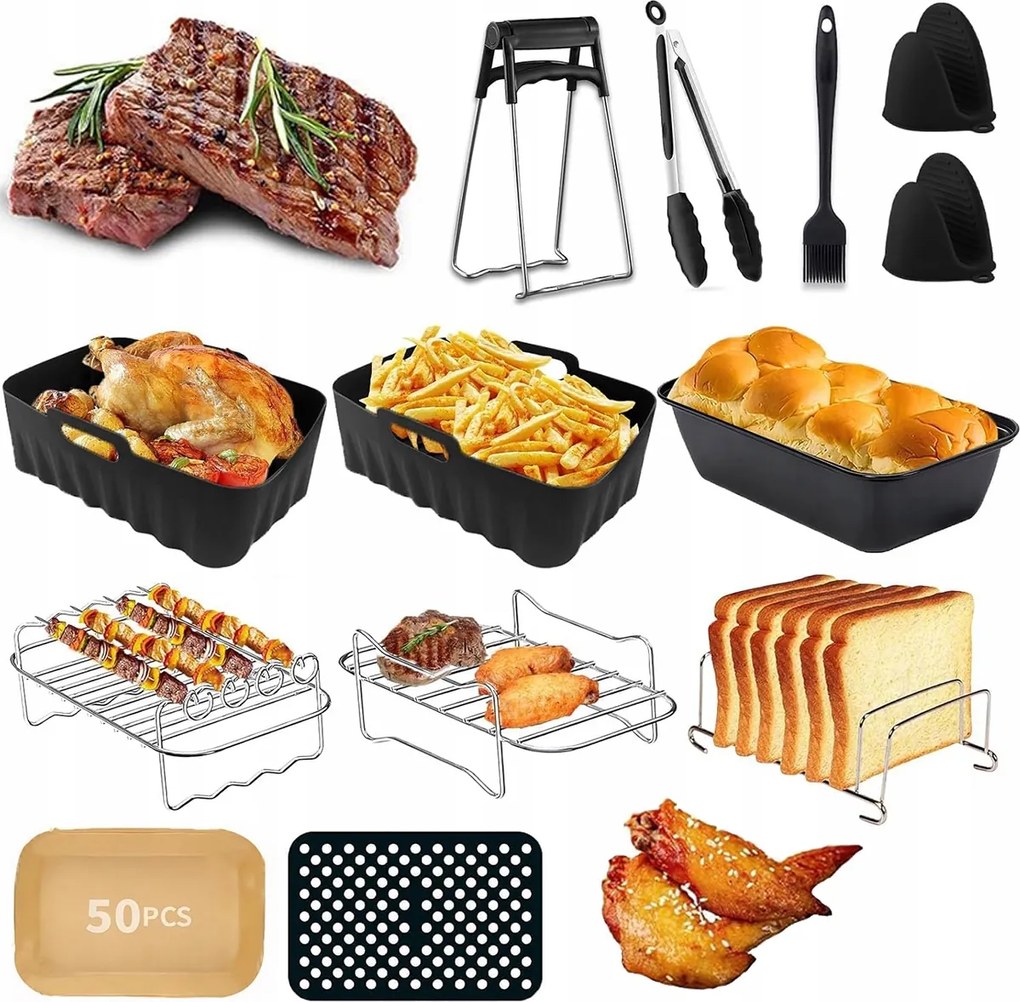 Új Akcesoria Az Airfryer Dual Basket 12X Zsírmentes Olajsütőhöz