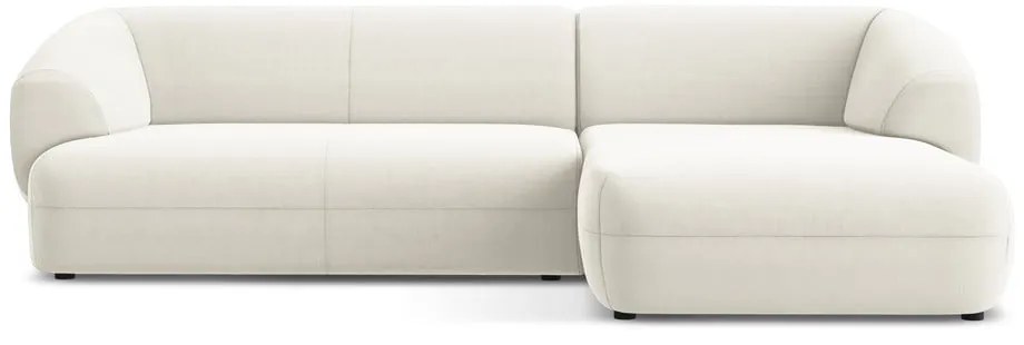 Fehér bársony sarokkanapé (jobb oldali) Moana – Makamii