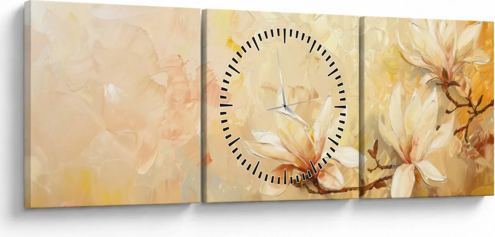 Kép - Virágok (órával) (90x30 cm)
