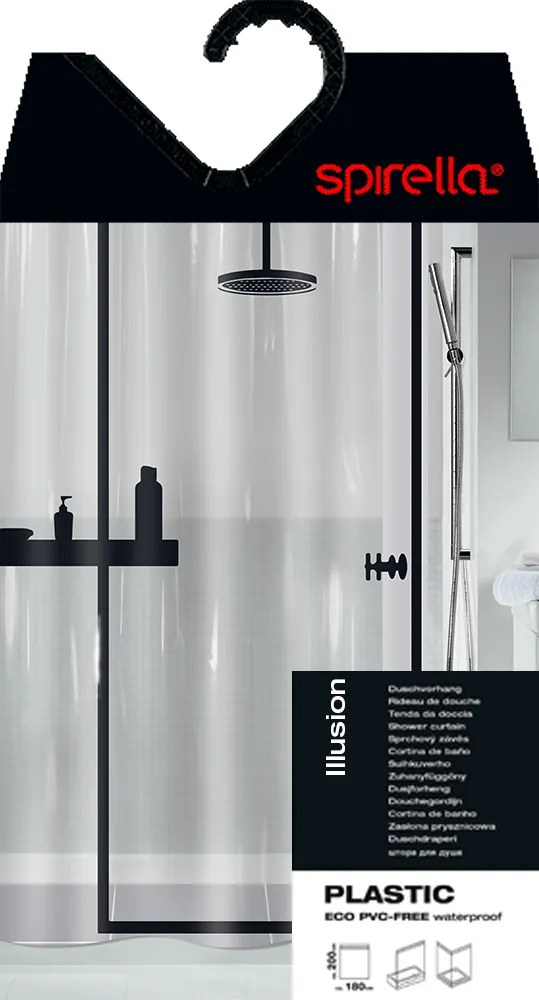 Zuhanyfüggöny 180x200 cm Illusion – Spirella