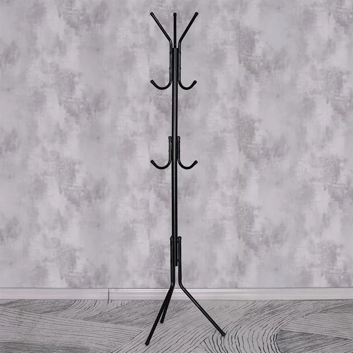 Állófogas Fekete Színben. Magasság: 170,5 cm. Teherbírás 6 kg.