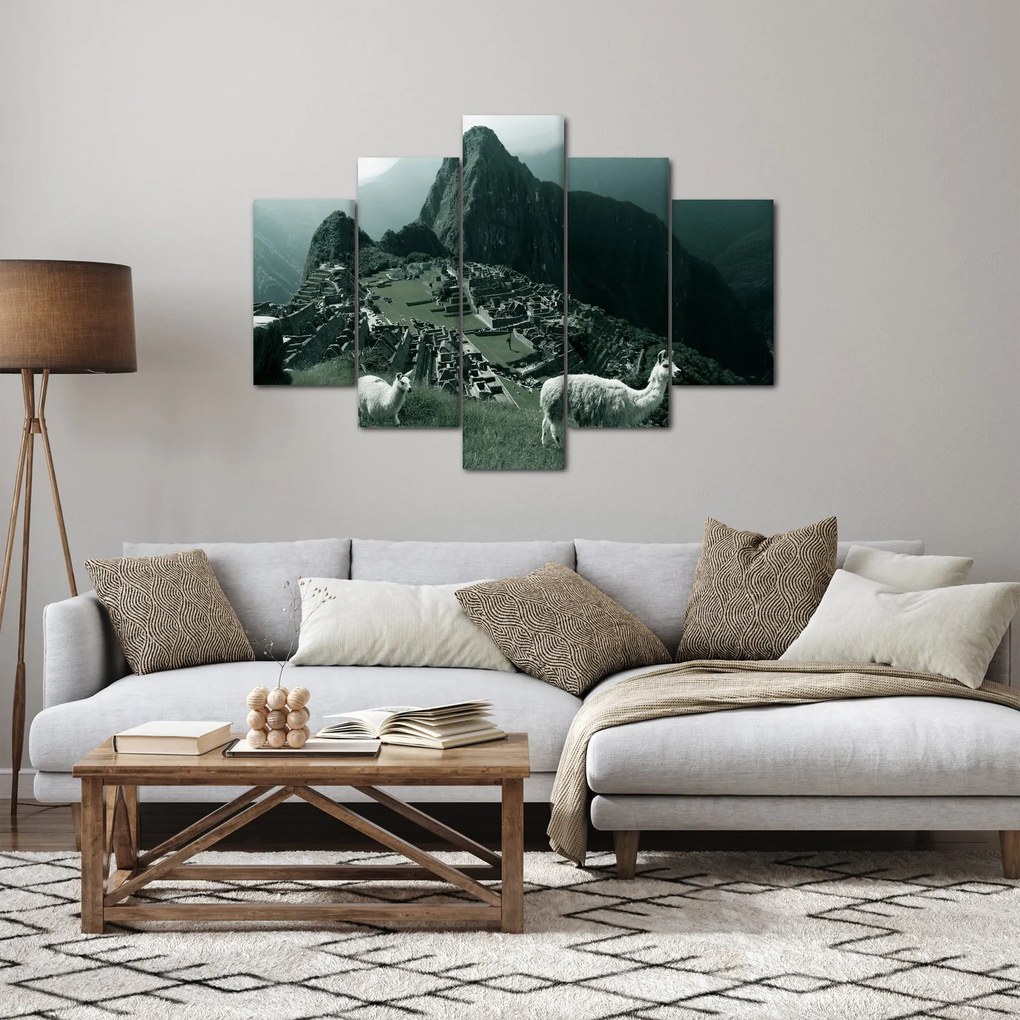 Kép - Lámák a perui Machu Picchunál (150x105 cm)