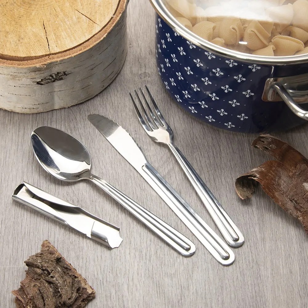 Ezüstszínű rozsdamentes acél evőeszköz készlet 4 db-os KEMP – Orion