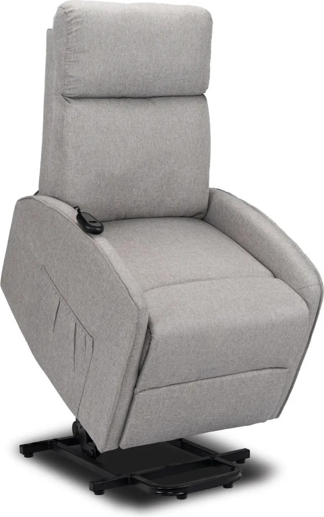 Elektromos relax fotel felállást segítő funkcióval szürke – COLTON