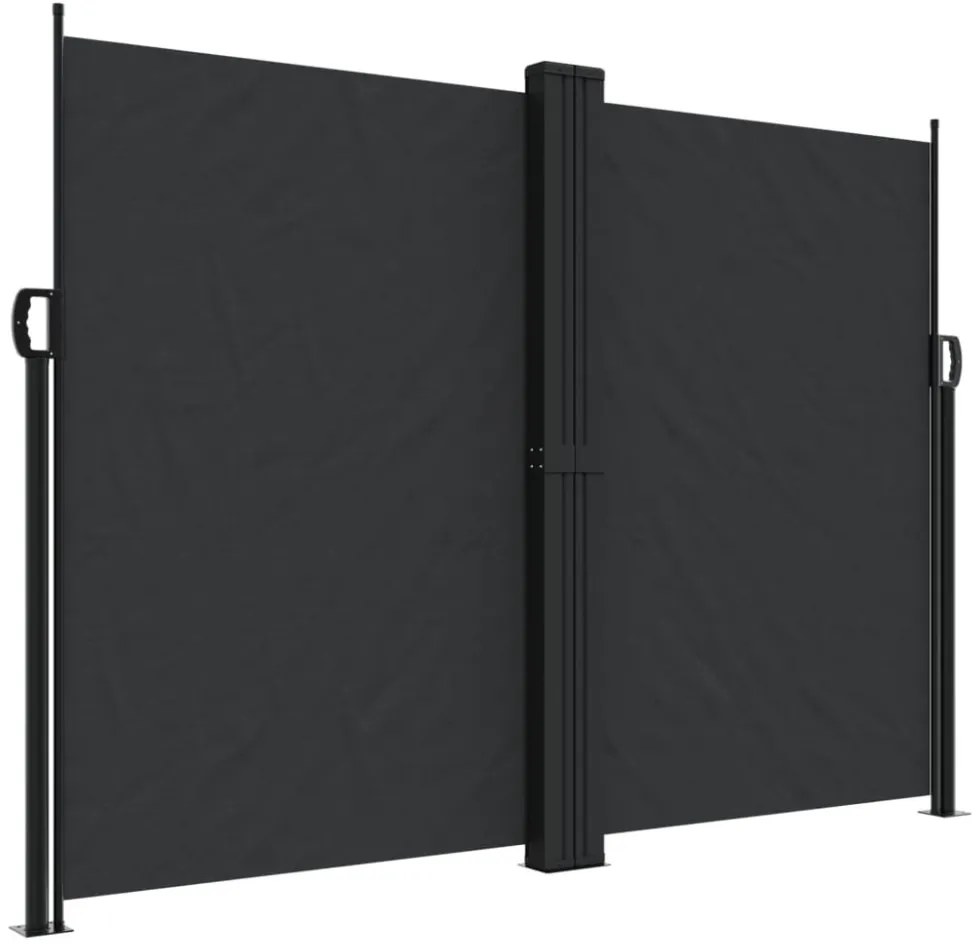 fekete behúzható oldalsó napellenző 180 x 1200 cm