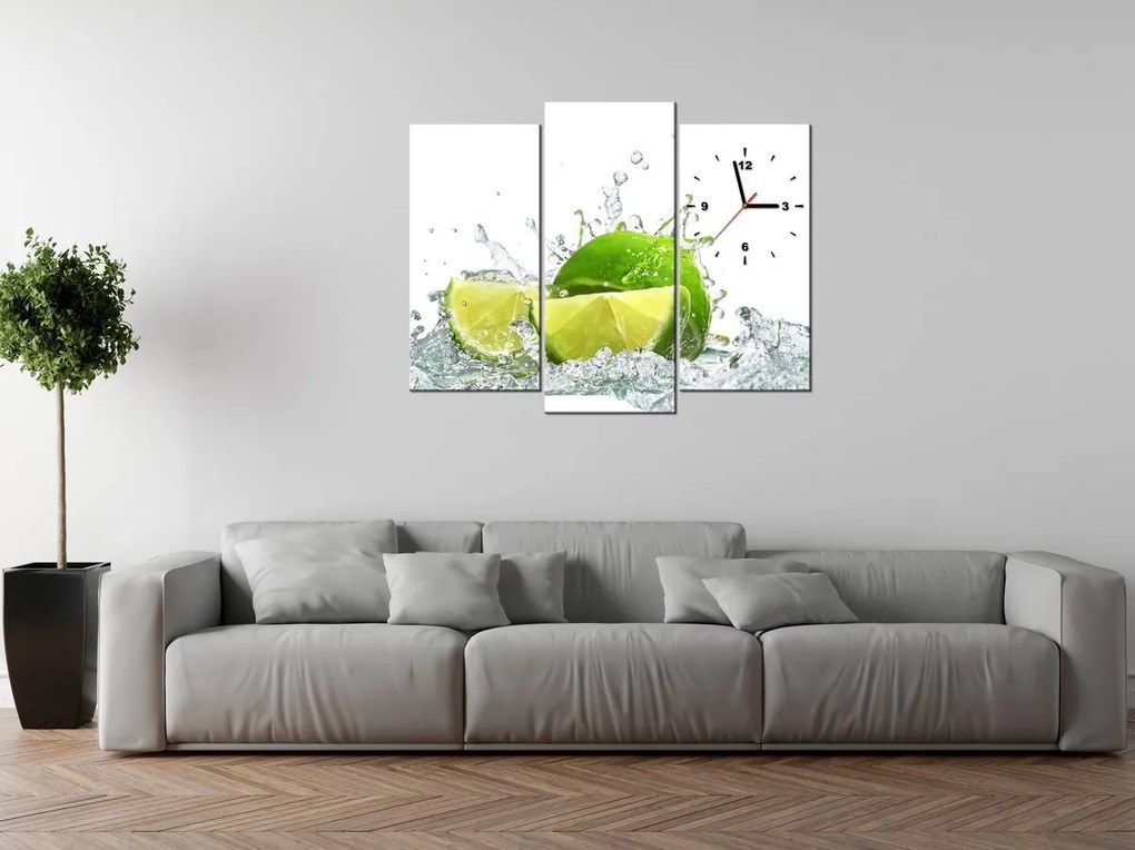 Gario Órás falikép Zöld lime - 3 részes Méret: 90 x 70 cm