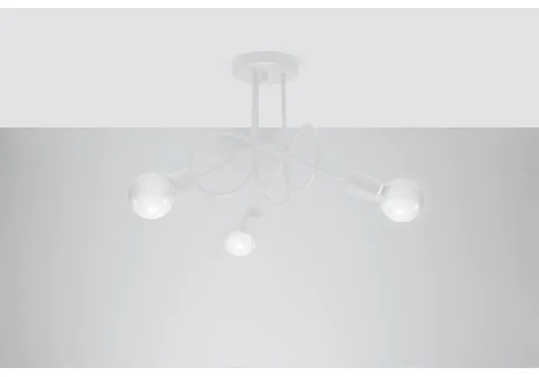 Sollux SL.1431 - Felületre szerelhető csillár LOOP 3xE27/15W/230V fehér