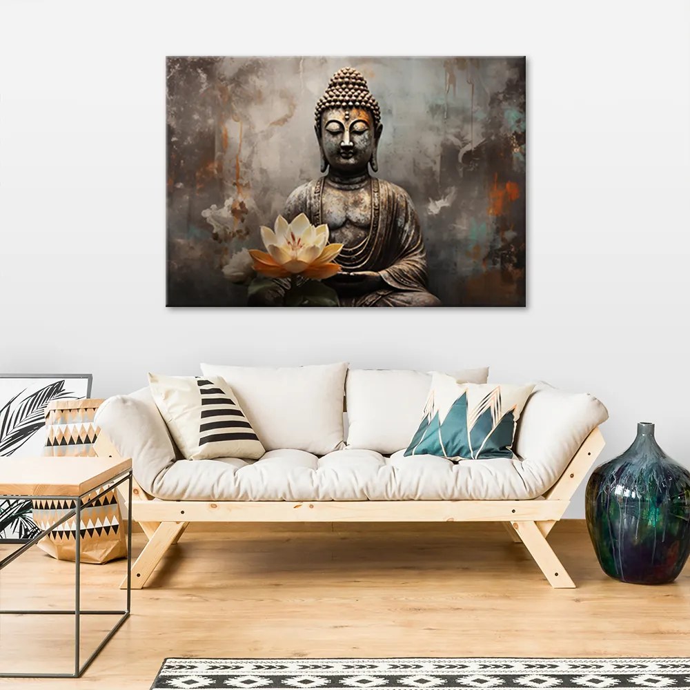 Gario Vászonkép Meditáló Buddha szobra Méret: 100 x 70 cm