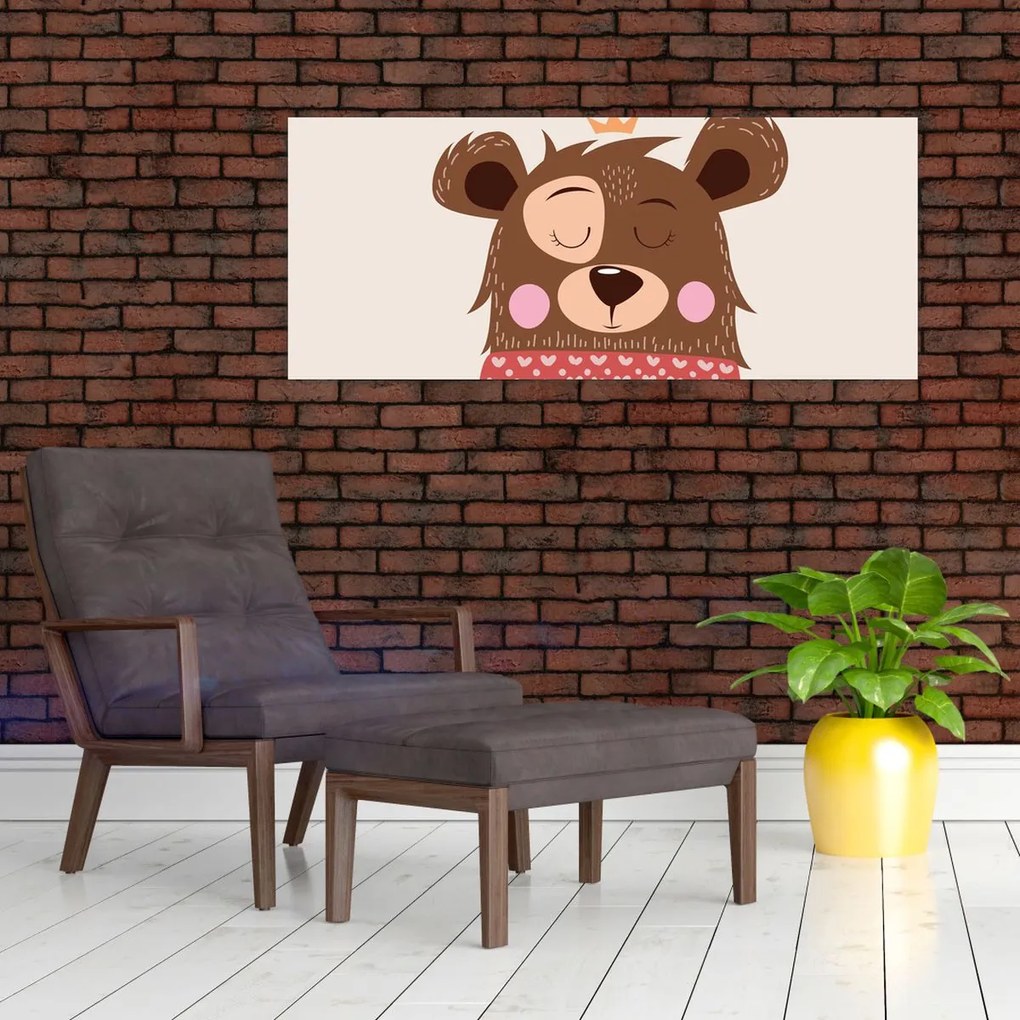 Kép - Teddy maci piros sállal (120x50 cm)