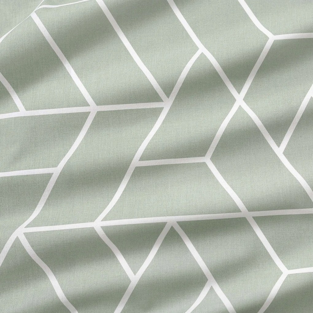 Goldea pamut ágyneműhuzat - mozaik minta, zsálya alapon 140 x 200 és 70 x 90 cm