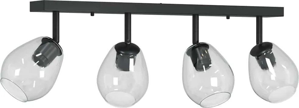 vidaXL Mennyezeti spotlámpa Fekete 73,5 x 13 x 26 cm Üveg és fém
