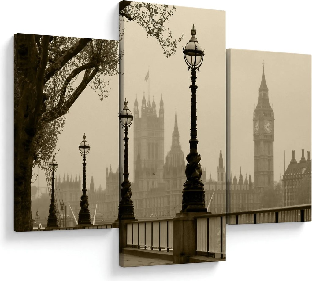 Kép - London a ködben, Anglia (90x60 cm)