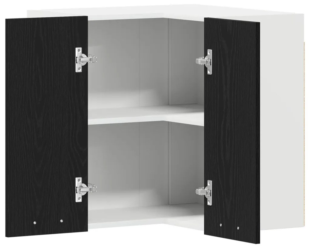 vidaXL Függőleges Sarokszekrény - Fekete Tölgy - 57 x 57 x 60 cm - Mérnöki fából készült