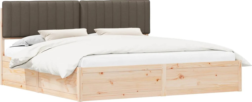vidaXL Ágykeret Kárpitozott Fejtámlával Tópszínű 200 x 200 cm
