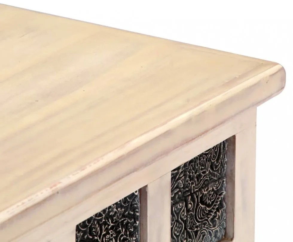 fehér tömör akácfa tárolóláda 110 x 40 x 45 cm