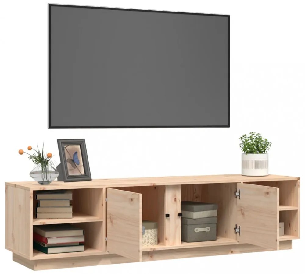 tömör fenyőfa TV-szekrény 156 x 40 x 40 cm