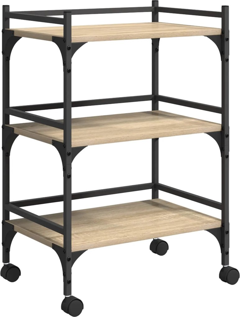 vidaXL Konyhai kocsi Sonoma tölgy 50 x 35 x 75,5 cm Faanyag