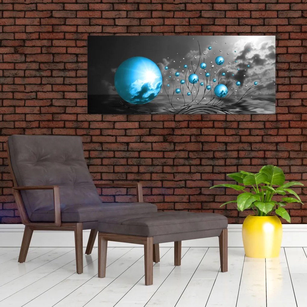 Sötétkék gömbök képe (120x50 cm)