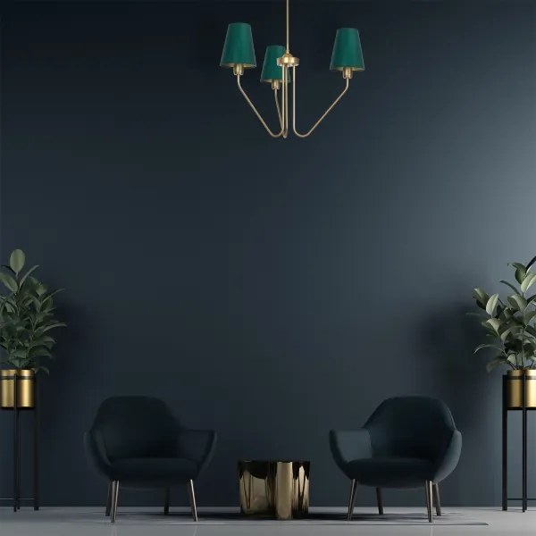 Csillár rúdon VICTORIA 3xE27/60W/230V zöld